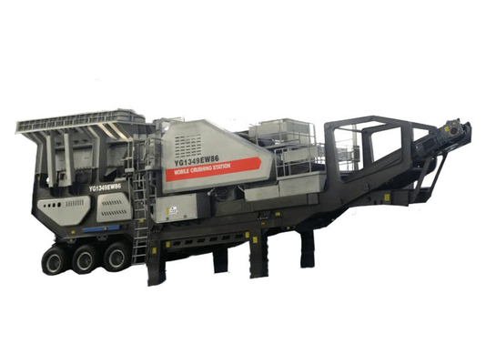 Producción de agregados de piedra de minería semiautomática Estación de trituración de mandíbulas móviles YG1349E912