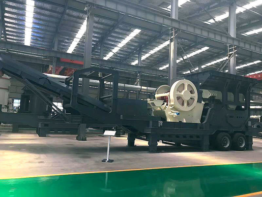 Planta de trituración de residuos de construcción móvil de motor de CA con una capacidad de 70-300 tph