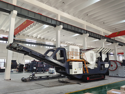 Planta de trituración de residuos de construcción móvil de motor de CA con una capacidad de 70-300 tph