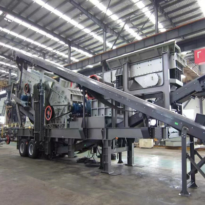 Planta de trituración de residuos de construcción móvil de motor de CA con una capacidad de 70-300 tph