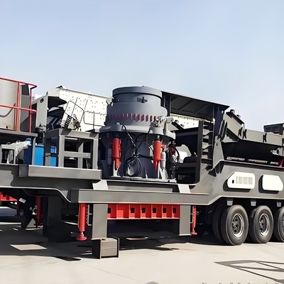 Estación móvil de trituración y selección de conos con potencia de motor de 75-264.5kw